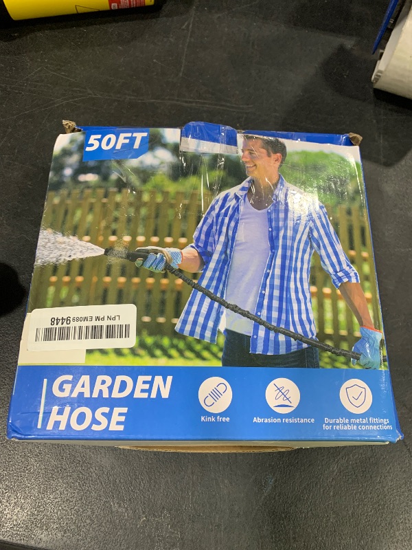 Photo 1 of Toolasin Garden Hose 50ft, Non-Expanding, Lightweight, Leak-Proof Metal interface, No-Knots, Portable, Wear-Resistant, Sturdy, Flexible, 3/4GHT, Water Hose for Yard, Garden