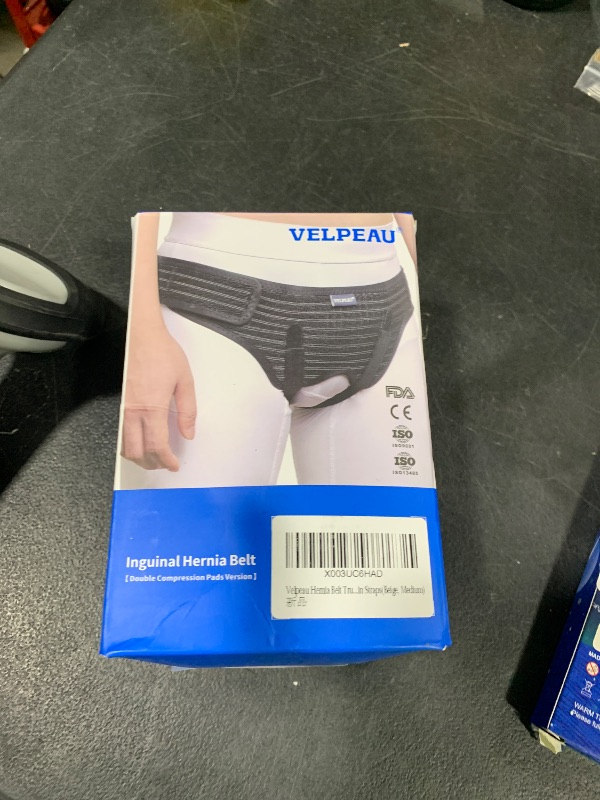 Photo 1 of VELPEAU Hernia Belt for Men & Women - Bilateral/Double Inguinal, Groin Hernia Support Truss Underwear Briefs, Pain Relief Recovery Adjustable Strap with 2 Removable Medical Compression Pads (Khaki, M)