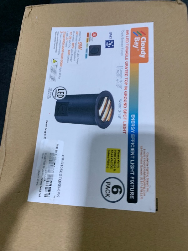 Photo 1 of [6 Pack]CLOUDY BAY 9W Low Voltage Landscape Lights,LED Well Lights,Grated Top,12V-24V Waterproof Outdoor,2700K/3000K/3500K/4000K/5000K In Ground Lights for Fence Pathway Deck,Transformer Excluded
