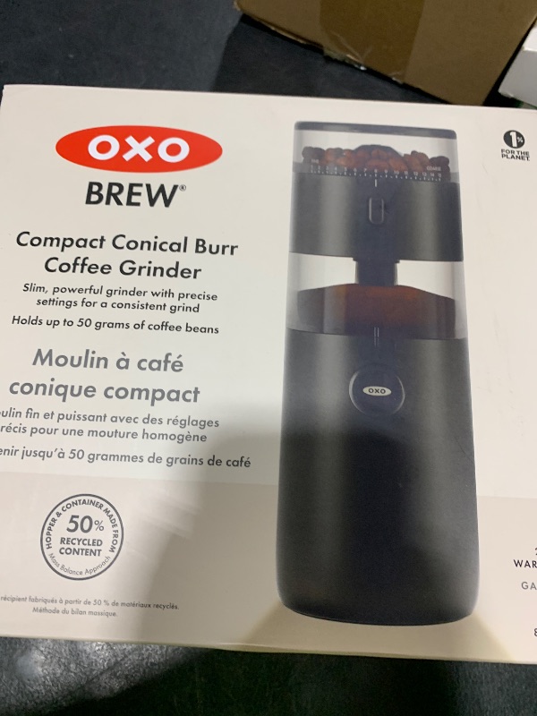Photo 1 of OXO Brew Compact Conical Burr Coffee Grinder
