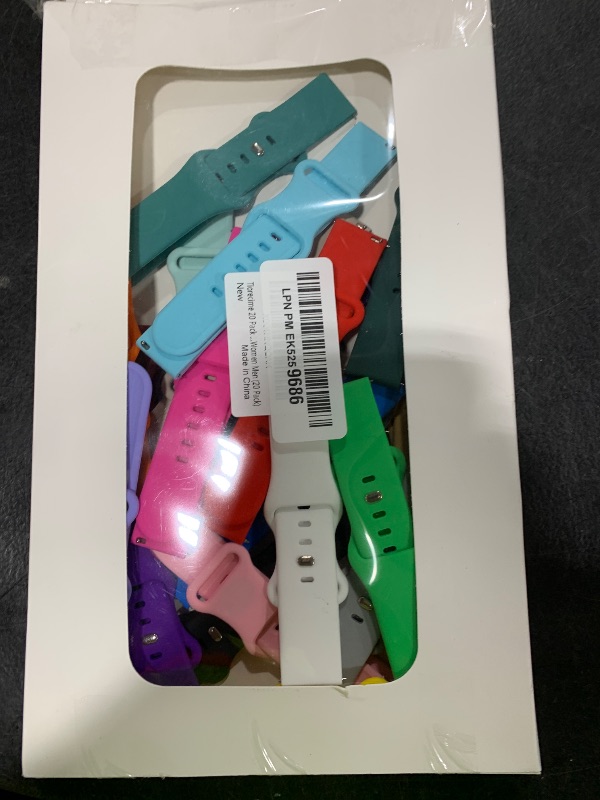 Photo 1 of Tiorecime 20 Pack Bands Compatible with Samsung Galaxy Watch 7 6 5 4 FE 40mm 44mm/6 4 Classic 43mm 47mm 42mm 46mm/5 Pro 45mm/Active 2 Band, 20mm Soft Silicone Sport Replacement Strap for Women Men