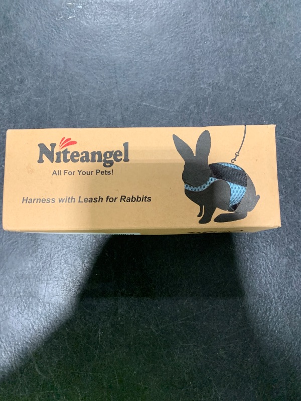 Photo 1 of Niteangel Adjustable Soft Harness with Elastic Leash for Rabbits (XL, Blue)