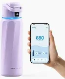 Photo 1 of WaterH BOOST Smart Water Bottle with Reminder to Drink Water & Water Tracker Bottle - Double Wall Vacuum Insulated Water Bottle Stainless Steel, Wide Mouth  24oz Water Bottles, Ideal for Gift -Purple
