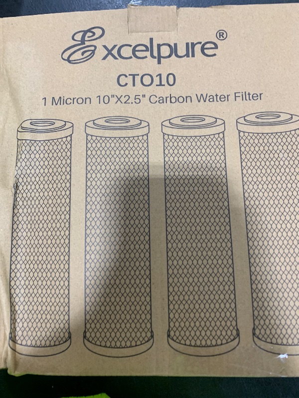 Photo 1 of 1 Micron 10" x 2.5" Whole House CTO Carbon Water Filter Cartridge Replacement for Home Countertop System, Dupont WFPFC8002, WFPFC9001, FXWTC, SCWH-5, WHEF-WHWC, WHCF-WHWC, CTO10, T01, 4PACK
