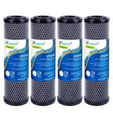 Photo 1 of 1 Micron 10" x 2.5" Whole House CTO Carbon Water Filter Cartridge Replacement for Home Countertop System, Dupont WFPFC8002, WFPFC9001, FXWTC, SCWH-5, WHEF-WHWC, WHCF-WHWC, CTO10, T01, 4PACK
