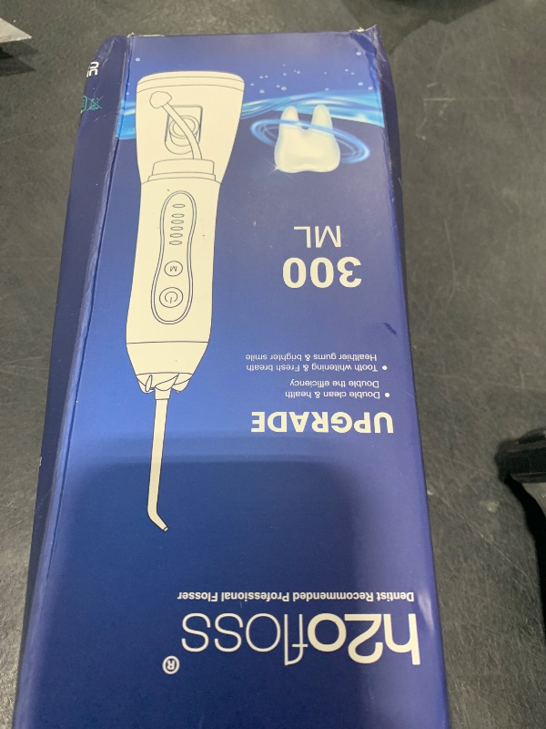 Photo 1 of Water Dental Flosser Teeth Cleaner Pick, H2ofloss Cordless Portable Oral Irrigator,5 Mode IPX7 Waterproof Teeth Picks 300ML Rechargeable WaterFlosser for Teeth Cleaning Sky Blue
