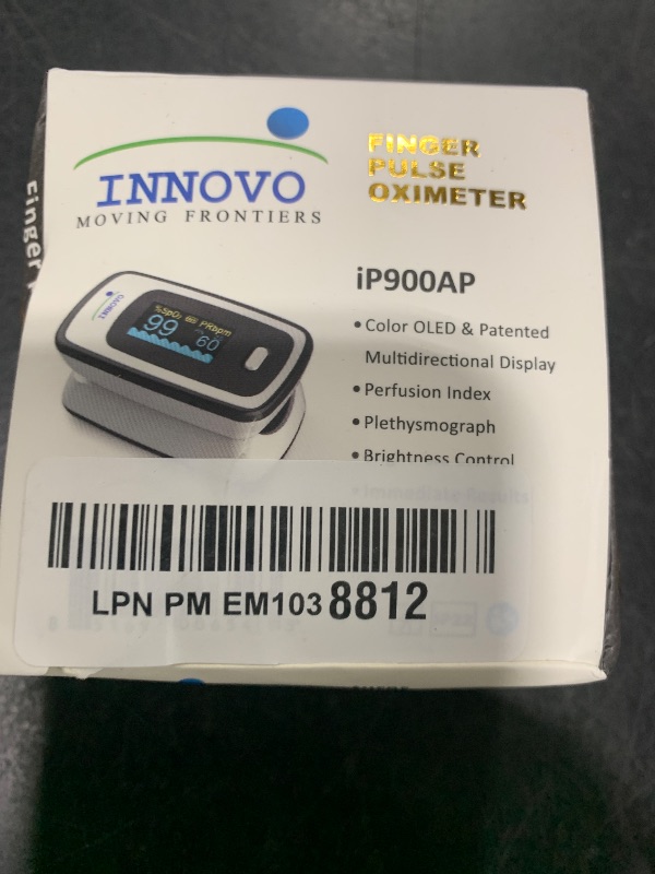 Photo 1 of Innovo Deluxe iP900AP Fingertip Pulse Oximeter Blood Oxygen Saturation Monitor with Alarm, Plethysmograph and Perfusion Index