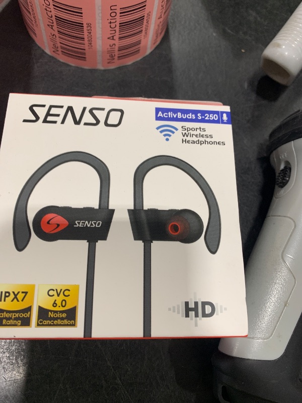 Photo 1 of Senso Bluetooth Headphones, Best Wireless Sports Earbuds w/Mic IPX7 Waterproof HD Stereo Sweatproof Earphones for Gym Running Workout Noise Cancelling Earphones Earbuds Noise Cancelling Headsets