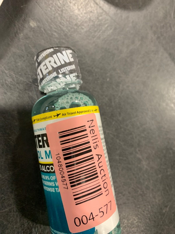 Photo 1 of Listerine Zero Alcohol Mouthwash, Less Intense Alcohol-Free Oral Care Formula for Bad Breath, Cool Mint Flavor, 3.2 fl. Oz (Pack of 1)