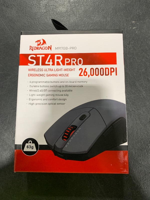 Photo 1 of Redragon Wireless Gaming Mouse, Ultra-Light 26K DPI Gaming Mouse Tri-Mode Bluetooth Mouse Ergonomic Natural Grip Build, Full Programmable Buttons, Software Supports DIY Keybinds