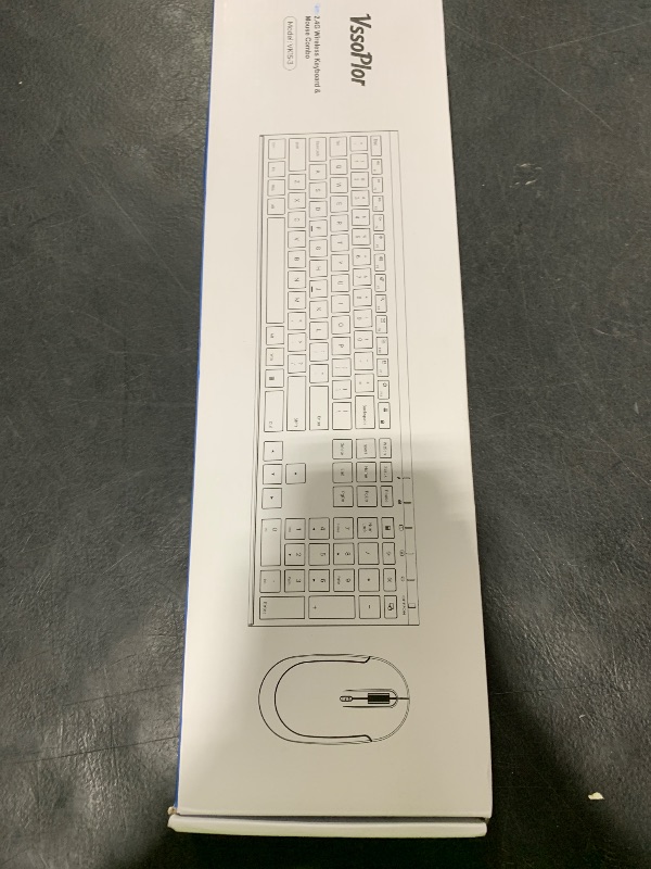 Photo 1 of Wireless Keyboard and Mouse, Vssoplor Rechargeable Quiet Full-Size Keyboard and Mouse Combo Set Ultra Slim Design for Laptop, PC, Notebook, Desktop-Dark Gray