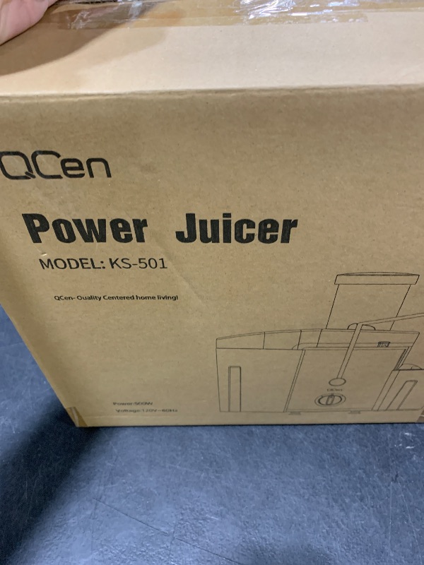 Photo 1 of QCen Juicer Machine, 500W Centrifugal Juicer Extractor with Wide Mouth 3” Feed Chute for Fruit Vegetable, Easy to Clean, Stainless Steel, BPA-free (Black)
