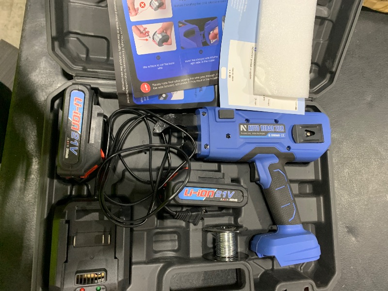 Photo 1 of NEWTRY Automatic Rebar Tie Gun Cordless Rebar Tying Machine for ?0.3"-1.33" Battery Powered 21V with 2pcs 2000mAh Batteries 360ft Wire Coils
