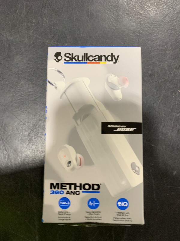 Photo 1 of Skullcandy Method 360 ANC Wireless Earbuds, Sound by Bose, Bluetooth Headphones, Premium Noise Cancelling, Up to 40 Hrs Battery, Sweat and Water Resistant, Microphone for iPhone Android - Bone