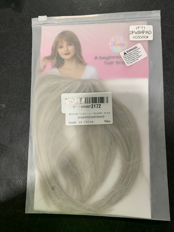 Photo 1 of REECHO Clip in Hair Volumizer, Short Thick Clip in Hairpieces Adding Extra Hair Volume Extensions for Women with Thin Fine (Silver Grey, 8 Inch(Pack of 2))