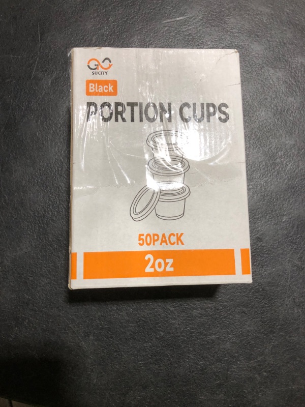Photo 1 of SUCITY 2oz Black Condiment Cups with Lids, (50 Pack) Jello Shot Cups, Dipping Sauce Cups, Portion Containers with Lids Ideal for Sauces