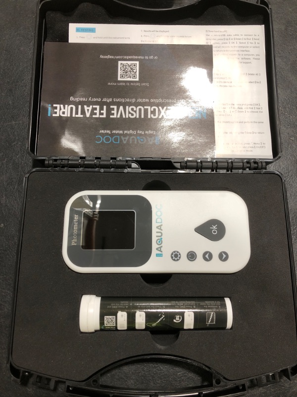 Photo 1 of Digital Water Testing Kit - Digital Hot Tub Water Tester for Pool - Digital Chlorine Tester for Pool by AquaDoc with Water Analyzer and Test Strips