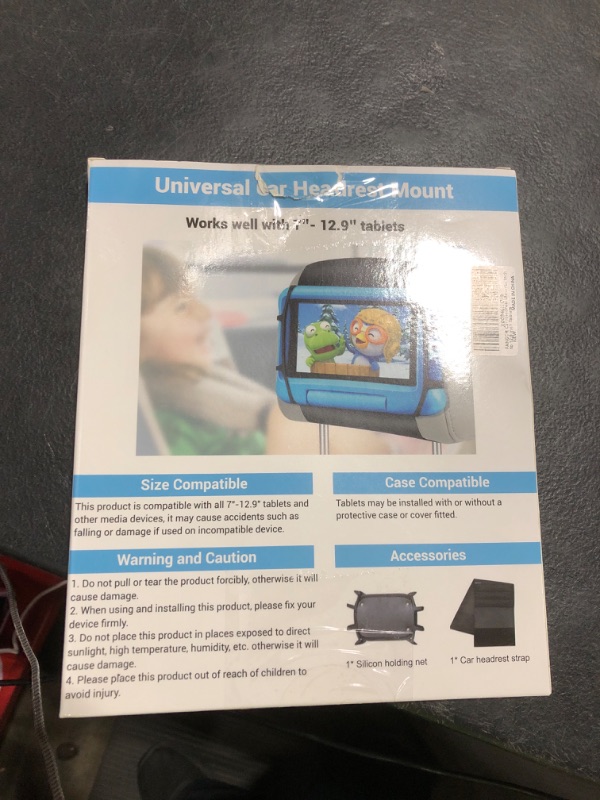 Photo 1 of FANGOR Car Headrest Mount Holder, Tablet Holder for Kids in Back Seats, Anti-Slip Strap and Holding Net,Angle-Adjustable/Fits All 7 Inch to 12.9 Inch Tablets