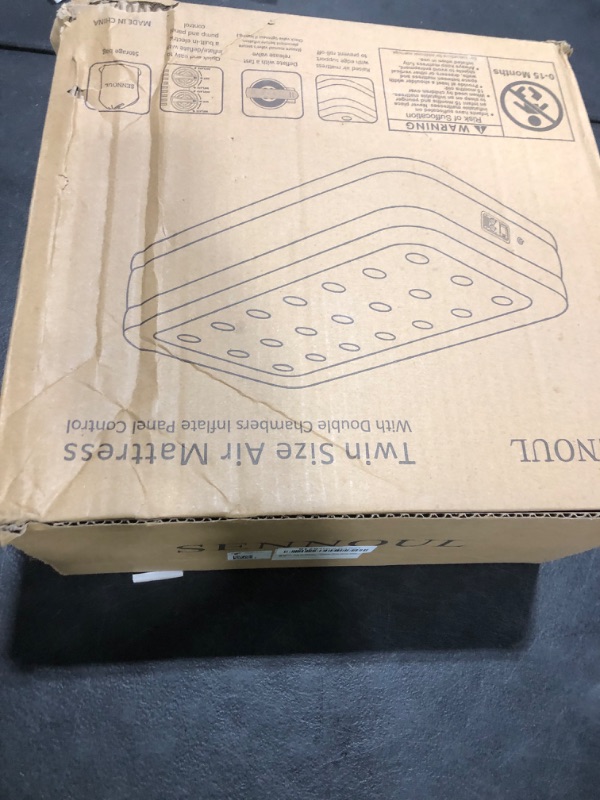 Photo 1 of SENNOUL Air Mattress with Built in Pump - Upgraded Twin Blow Up Mattress, 2 Mins Quick Self Inflatable with Double Air Chamber,16"/550lbs Max, Strong Support, for Camping,Home,Guests,Portable Travel