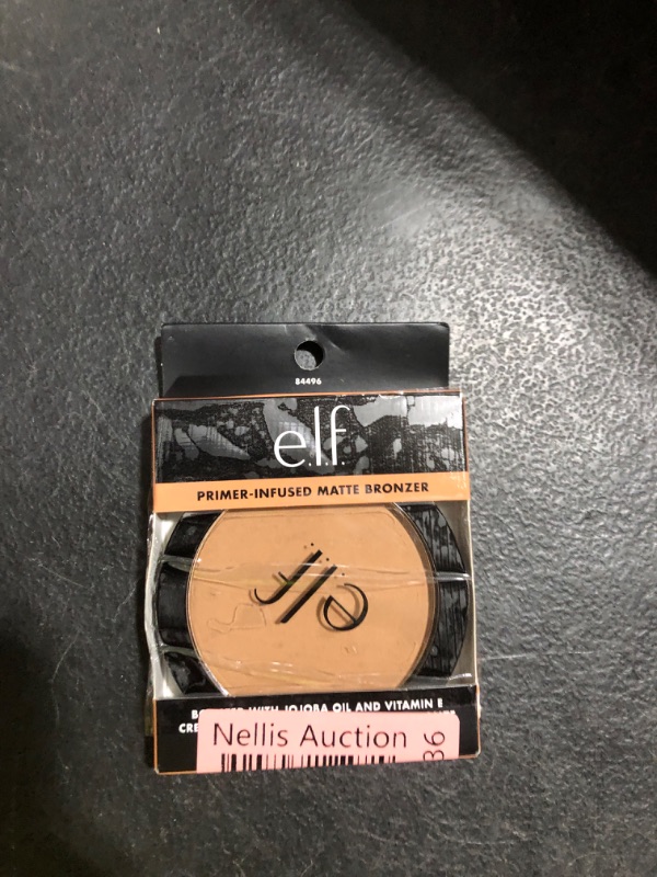 Photo 1 of e.l.f. Primer-Infused Bronzer, Long-Lasting, Lightweight & Buildable Powder Bronzer, Delivers A Matte Finish, Vegan & Cruelty-Free, Tan O' Clock