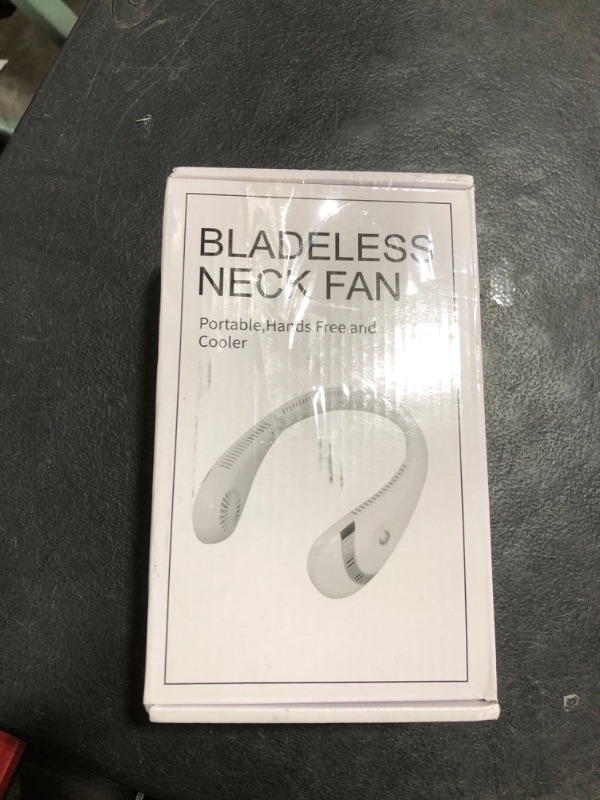 Photo 1 of OLV Neck Fan 5000mAh Rechargeable Battery Portable Fan 360° Bladeless Cooling 3 Speeds Powerful Airflow Personal Foldable Neck Fan Gifts for Men Women Home Office,Travel,Sports,Golf,Camping White