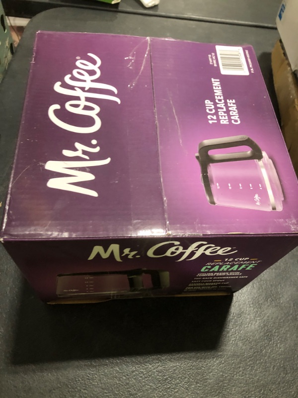 Photo 1 of Mr. Coffee 12-Cup Replacement Carafe – Compatible with Mr. Coffee 12 Cup Machines, Glass Pot with Black Handle