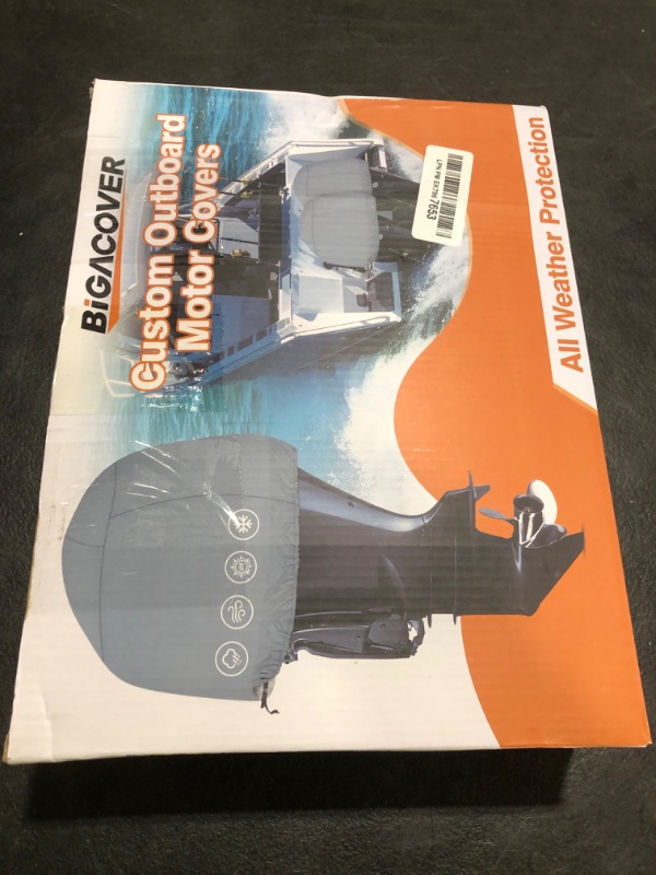 Photo 1 of Outboard Motor Cover for Yamaha F75/80/90/100/115/115B Outboard Motor Cover, Waterproof Heavy Duty 600D Oxford with Cotton Lining Fade Resistant Boat Engine Hood Cowling Cover