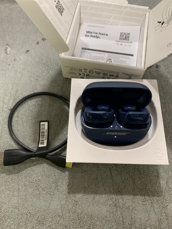 Photo 1 of Bose Ultra Open Bluetooth Earbuds, True Wireless Earbuds with OpenAudio for Awareness, Clip On Design for Comfort, Immersive Audio, Up to 48 Hrs of Playtime, Lunar Blue - Limited Edition Color