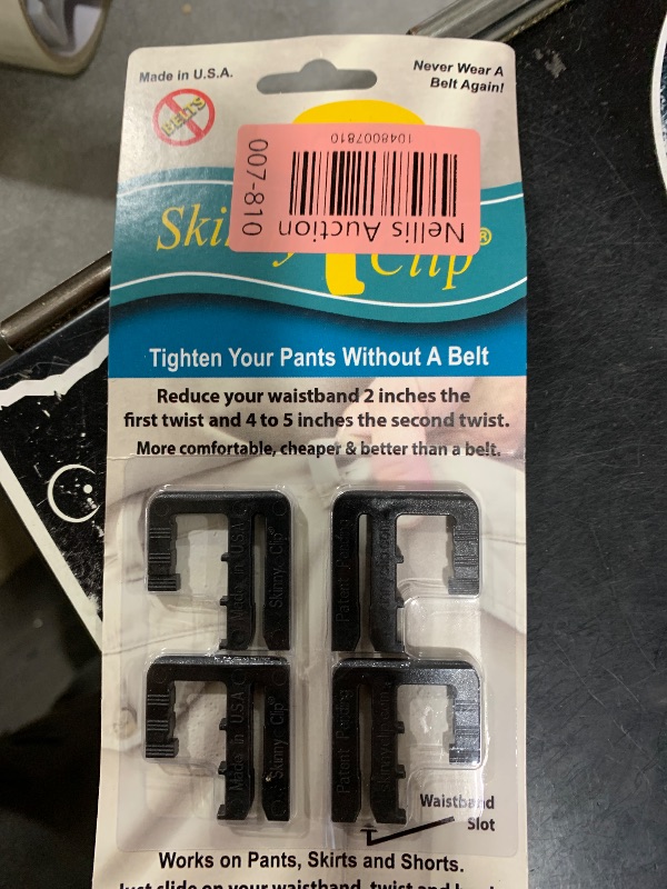 Photo 1 of Skinny Clip Waistband Tightener for Men and Women 4 PACK Tighten Pants Skirts and Shorts Without a Belt – USA Invented & Made (4 Black)