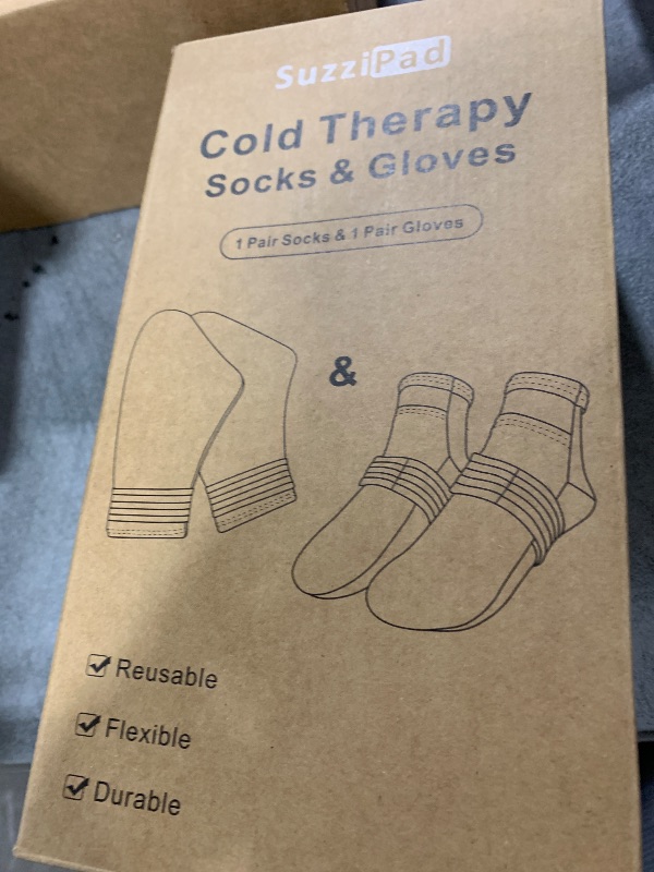 Photo 1 of SuzziPad Cold Therapy Socks and Gloves for Chemotherapy, Chemo Must Haves for Women and Man, Ideal for Soothing Hand and Foot Discomfort, S/M