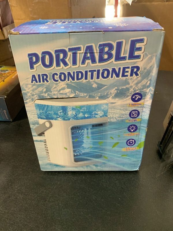 Photo 1 of Portable Air Conditioners, Instant Cooling Mini Air Conditioner 3 Wind Speeds & Humidifier Mist USB Portable AC, Personal Air Cooler with Timer, 7 Colors Light, Mini AC for Bedroom, Office and Camping