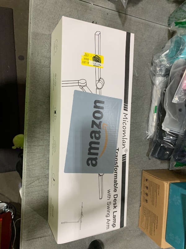 Photo 1 of Micomlan Led Desk Lamp with Clamp, Architect Desk Lamp for Home Office with Atmosphere Lighting, 24W Ultra Bright Auto Dimming Computer Light Stepless Dimming and Tempering LED Table Light