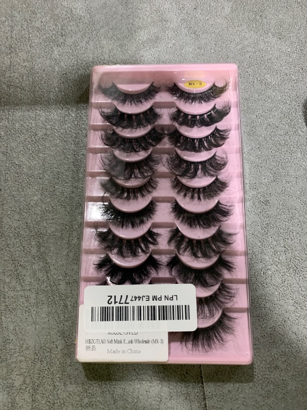 Photo 1 of HBZGTLAD Soft Mink Eyelashes 3D Curl Winged End Eye Elongated Fake Lashes Thick Handmade Natural False Eyelash Messy Cross Lash Wholesale (MX-3)