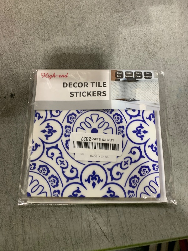 Photo 1 of SVNOOC Peel & Stick Tile Stickers 12 PCS Self Adhesive Backsplash Decorative Wall Stickers for Kitchen Bathroom Tile Decals Waterproof & Removable 6" x 6" (Blue)