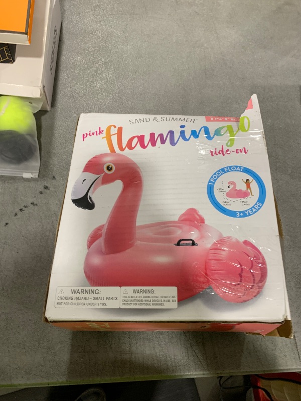 Photo 1 of INTEX Pink Flamingo Inflatable Pool Float: Animal Pool Toy For Kids – 2 Heavy-Duty Handles – 88lb Weight Capacity – 70" x 53" – For Ages 3+