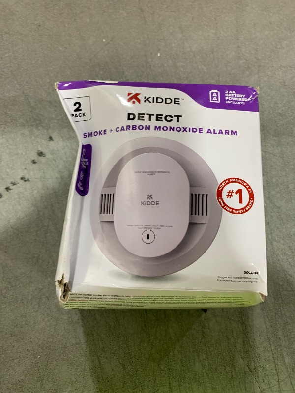Photo 1 of Kidde  & Carbon Monoxide Detector, AA Battery Powered, LED Warning Light Indicators, 2 Pack