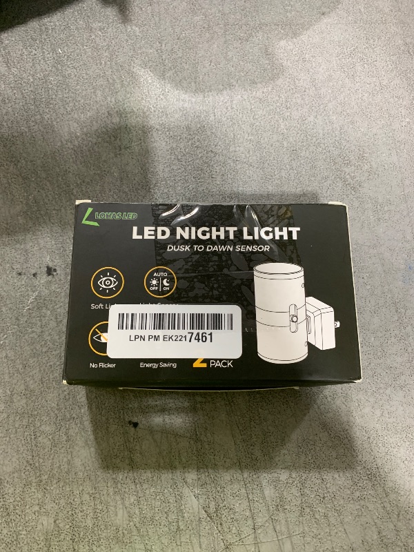 Photo 1 of L LOHAS LED Night Light Plug in, Night Lights Plug into Wall, Light Sensor, 0-100LM, Soft White 3000K, Dimmable Night Light, Modern Nightlight for Hallway Bedroom Stairway, 2 Pack