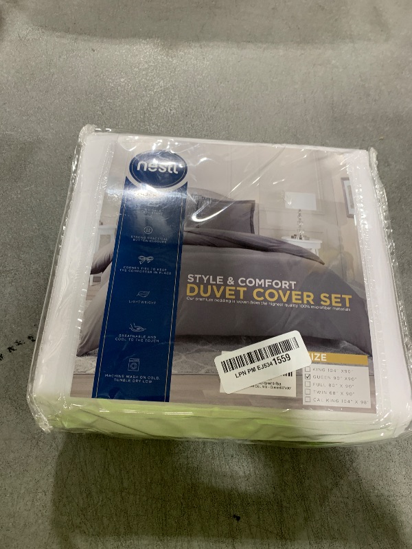 Photo 1 of Nestl White Duvet Cover Queen Size - Soft Double Brushed Queen Duvet Cover Set, 3 Piece, with Button Closure, 1 Duvet Cover 90x90 inches and 2 Pillow Shams