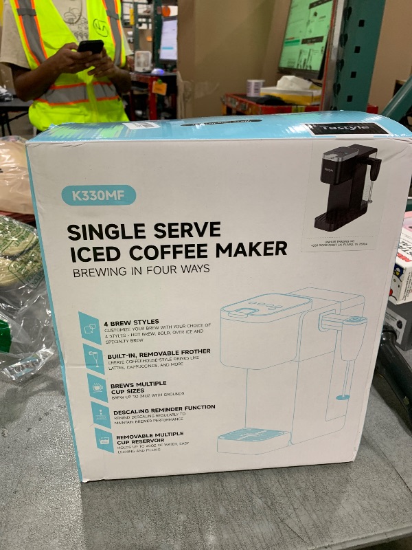 Photo 1 of Tastyle Single Serve Coffee Maker with Rechargeable & Detachable Milk Frother, Iced and Hot Coffee Machine for K Cup & Grounds, 40oz Removable Water Reservoir, 6 Cup Sizes, Fits 7.3" Travel Mug, Black