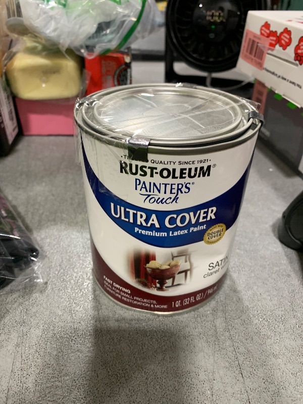 Photo 1 of Rust-Oleum 240286 Painter's Touch Latex Paint, Satin Claret Wine,1 Quarts (Pack of 1)