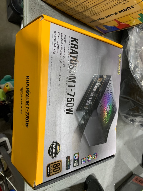 Photo 1 of GAMDIAS RGB Gaming PC Power Supply 750W 80 Plus Bronze Certified 750 Watt PSU for Computers with Active PFC, Kratos M1-750B
