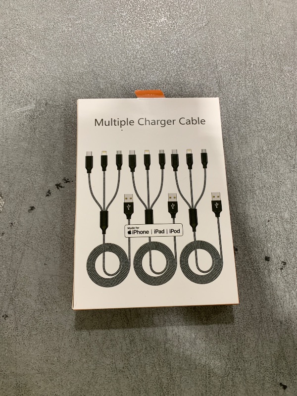 Photo 1 of Multi Charging Cable 3Pack 4FT Multiple Charger Cable Rapid Nylon Braided Cord USB Charging Cable 3 in 1 Multi Phone Charger Cord with Type C Micro Lightning USB Connectors for Cell Phones
