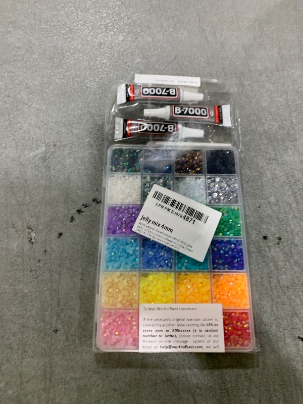 Photo 1 of 16000Pcs Resin Jelly Rhinestones for Bedazzling Crafting, Multi Colored 4mm Flatback Gems for Clothing Crafts Shoes t Shirts, Flat Back Assorted Color Bedazzled Jewels Crystals with 3X10ml b 7000 Glue