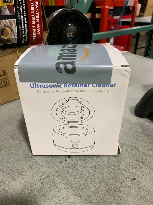 Photo 1 of CXRUY Ultrasonic Retainer Cleaner - UV Dental Cleaning Pod Night Guard Cleaner for Dentures, Aligner, Braces, Toothbrush Heads, Jewelry (Navy Blue)