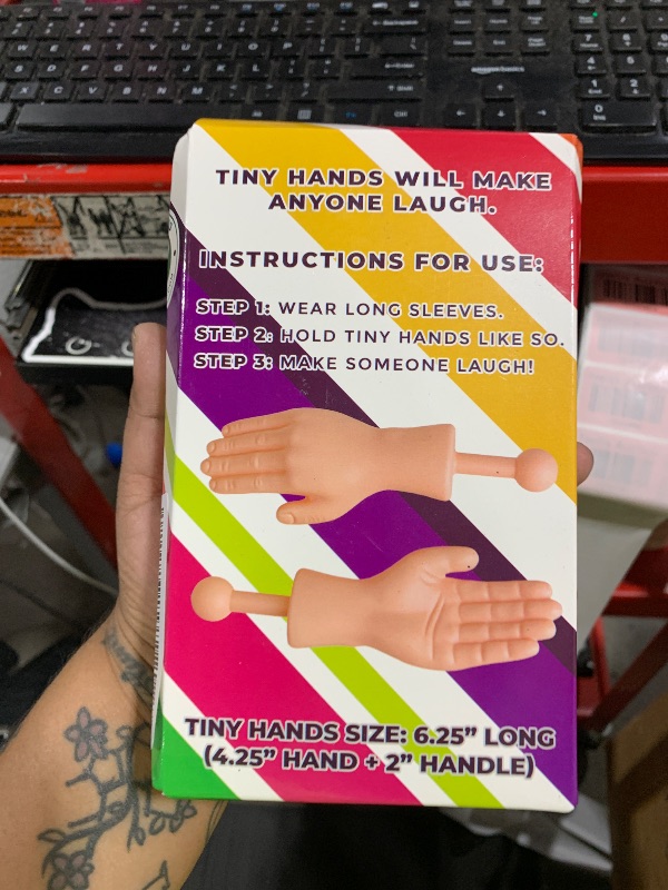Photo 1 of DR DINGUS Tiny Hands (1 Pair) - Original Little Small Mini Hand Stick Puppet - Make Anyone Laugh - Pocket Sized Hilarity and Big Laughs - TikTok Famous - Friend & Family Fun