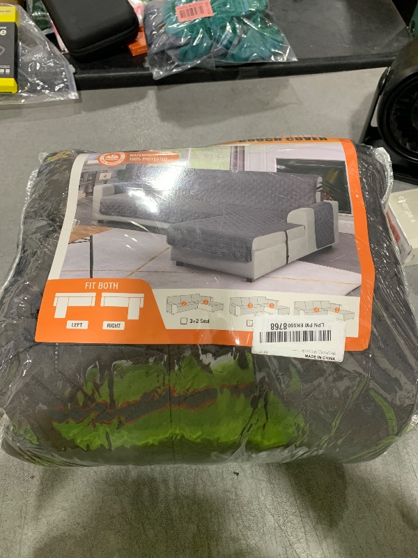 Photo 1 of VANSOFY Upgraded Sectional Couch Covers 100% Waterproof L Shaped Sofa Slipcover Reversible Chaise Lounge Cover for Sectional Sofa Furniture Protector Cover for Pets Dog Cat(Large, Charcoal Gray)