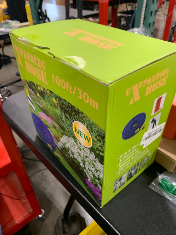 Photo 1 of 100 ft Expandable Garden Hose with 10 Spray Nozzle - 4 -Layer Latex Core - Heavy Duty Superior Strength 3750D - 100ft Expanding Water Hose - Extra Strong Brass Connectors/Storage Bag