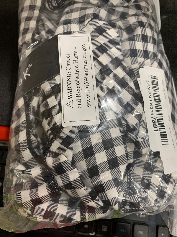 Photo 1 of Allegra K Women's Gingham Checks Ruffled Peter Pan Collar 1960s Mini Dress X-Large Black White