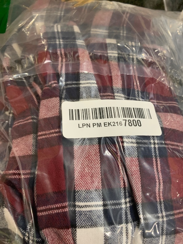 Photo 1 of Allegra K Women Plaids Contrast Peter Pan Collar Puff Sleeves Above Knee Dress X-Large Red White