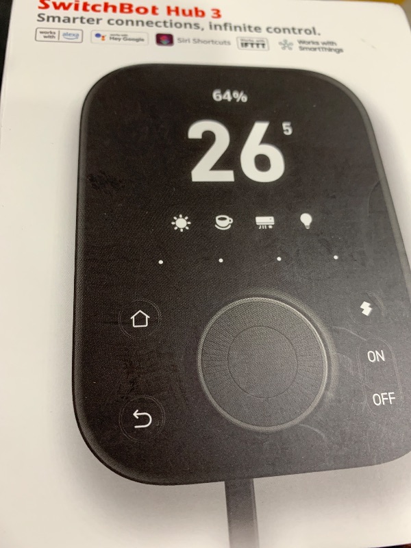 Photo 1 of SwitchBot Hub 3 (3rd Gen), Smart Home Hub with 2.4" IPS Screen & Knob Control, WiFi Thermometer Hygrometer, IR Remote Hub (Matter/Bluetooth 200m), Alexa/Google/Apple Home Compatible